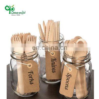 Yada Customizable Cutlery Custom Birchwood Wooden with Box Wooden Disposable Cutlery for Restaurant