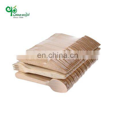 China supply hot sale disposable spoon fork wood cutlery gift set pack wood