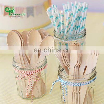 Yada Factory Direct Sale Eco-friendly Biodegradable Products Flatware Birch Material 14cm Disposable Wooden Cutlery