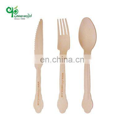 Yada Biodegradable Disposable Wooden Flatware Fork Knife Dinnerware Weddings Wooden Spoon Knife Forks Set For Fast Food