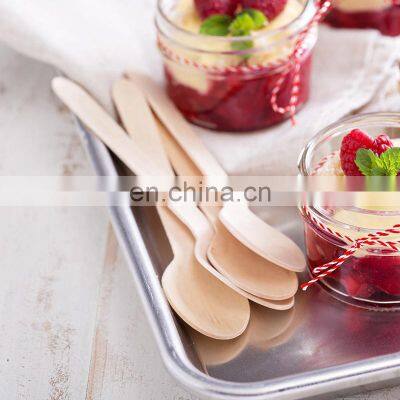 YADA Disposable 140mm Wooden Spoons for Ice Cream Natural Food Grade Eco-Friendly Biodegradable