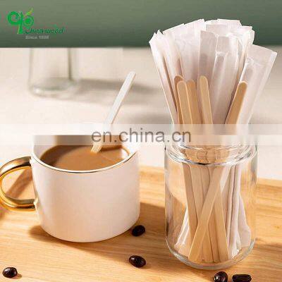 Yada China Wood Custom High Quality Individually Wrapped Disposable Stick Wooden Coffee Stirrers