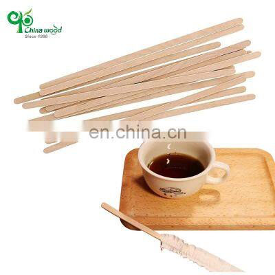 Yada Eco-friendly Disposable Wooden Coffee Stirrer With Single Wrapped Birchwood Wood Bar Stir Coffee Sticks for Cake Shop