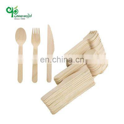 Yada Factory Natural eco portable wholesale designed cutlery portable flatware set party wooden for supermarket