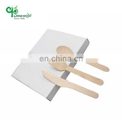 Biodegradable dinnerware flatware honey spoon fork 16cm wooden utsenils 16cm wooden utsenils