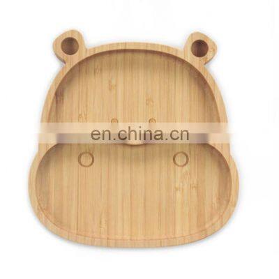 Free Sample Bamboo Kids Plate Feeding Set Wholesale Biodegradable New Design Bamboo Baby Plate With Suction