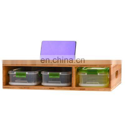Popular New Design Kitchen Large Natural Bamboo Cutting Board Chopping Blocks With 3 Food Storage Containers