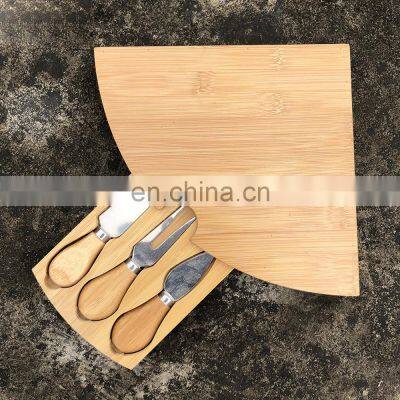 Unique Design Household Premium Kitchen Steel Knife Bamboo Cheese Board Set