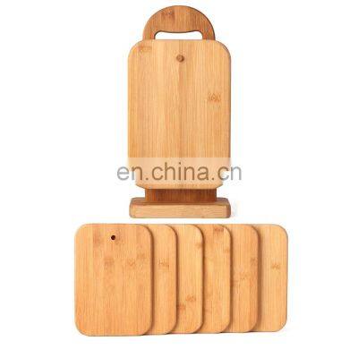 Wholesale Eco-Friendly 6 Pieces Kitchen Bamboo Cutting Board Pizza Vegetable Cheese Cutting Board
