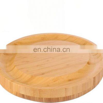 Hot Selling Amazon New Design Natural Restaurant Round Bamboo Cheese Board Set