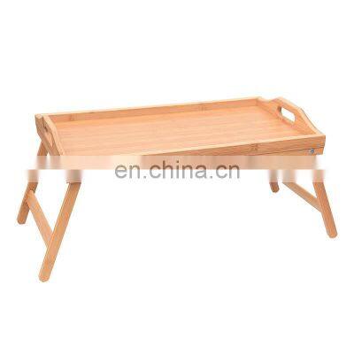 Wholesale Eco-friendly Durable Bamboo Serving Tray,Bed Tray Table With Folding Legs