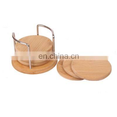 Custom Restaurant Heat Resistant Round Coffee Bamboo Coaster For Set