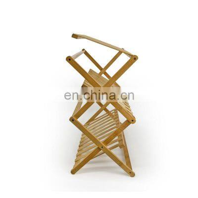 Bamboo Storage Holder Eco Friendly Foldable Multi-purpose 3-layer Bamboo Food Storage Rack Shoes Rack