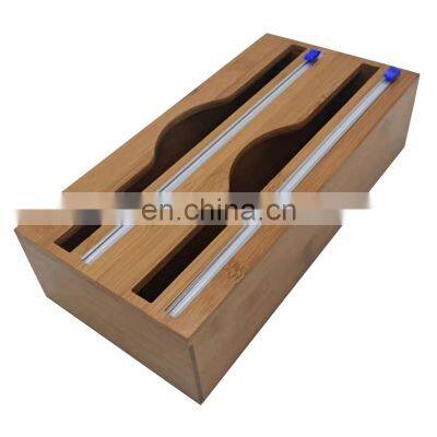 2 in 1 kitchen stretch film wrap organizer dispenser with cutter food heat shrink plastic wrap sealer dispenser