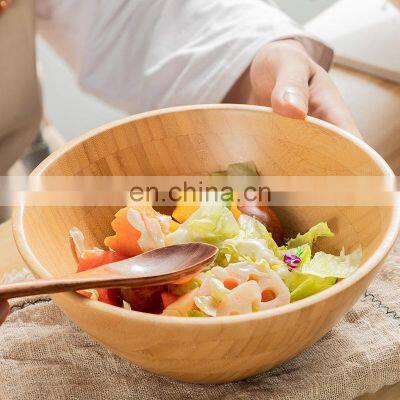 High Quality Factory Wholesale Round Bamboo Wooden Salad Bowl