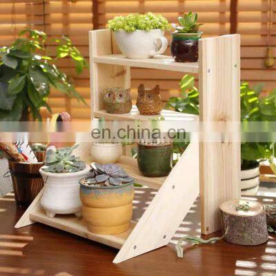 4 Tiers Ladder Garden Shelf for Large Flower Pot Display Rack Bamboo Flower Stand Indoor Outdoor