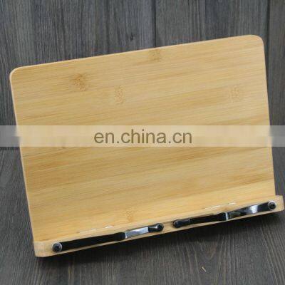 Amazon Hot Selling Manufacturer Portable Cookbook Holder Wishacc Adjustable Book Holder Reading Bamboo Book Stand