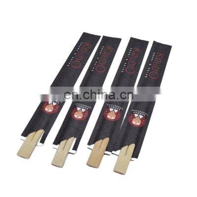 Eco-friendly Food Grade Disposable Bamboo Chinese Chopsticks Packed in Customized Open Paper Sleeve