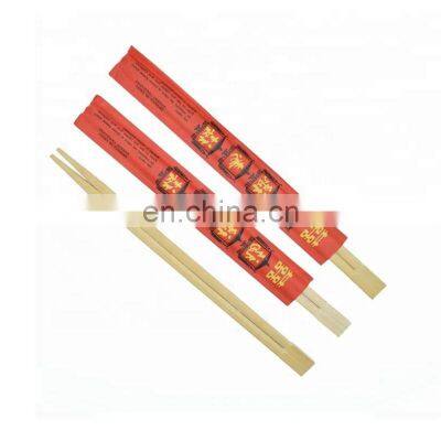 4.5mm Disposable Bamboo Chopsticks with Open Paper Sleeve Printed Customized Logo