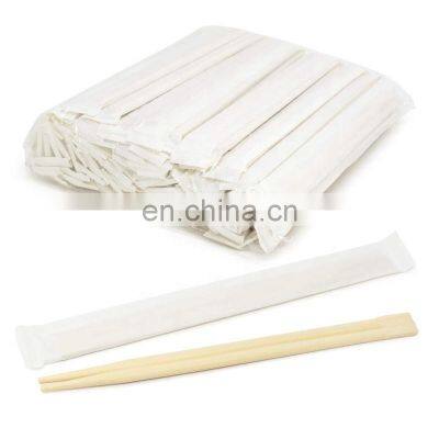 Wholesale Sale Natural Bamboo Color Disposable Environmental Chopsticks Packed in Paper Wrapper