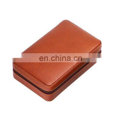 Travel portable cigar boxes wholesale cedar leather cigar humidor case box