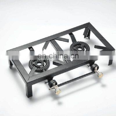 Double-Head Fierce Stove With Bracket Double-Eye Cast Iron Stove High-Power Propane Custom Cast Iron 3 Burner Gas Cooktop