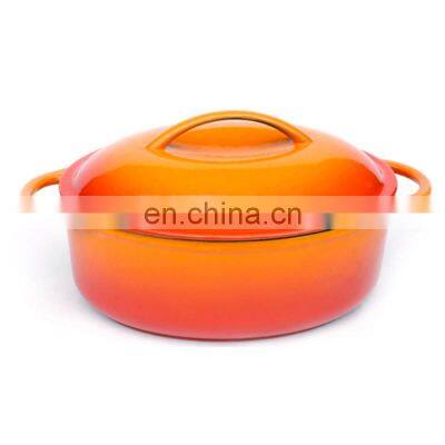 Non Stick Cast Iron Oval Red Pink Dutch Oven Cookware Casserole