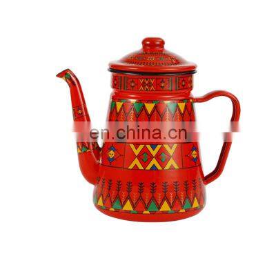 Tea pot coffee kettle steel enamel camping kettle