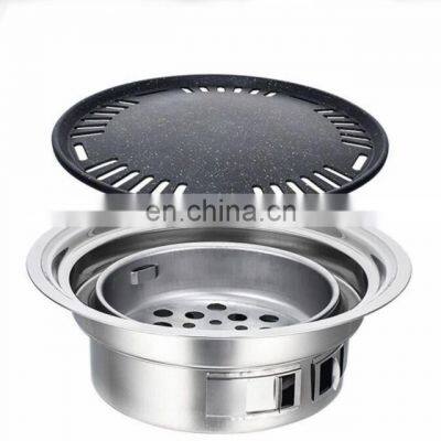 Stainless steel outdoor party stove with tool set charcoal Korean bbq grill