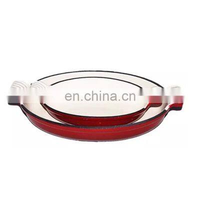 Custom enamel cast iron fish shaped pan baking pan