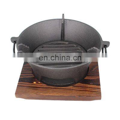 Cast iron roud outdoor charcoal BBQ grill