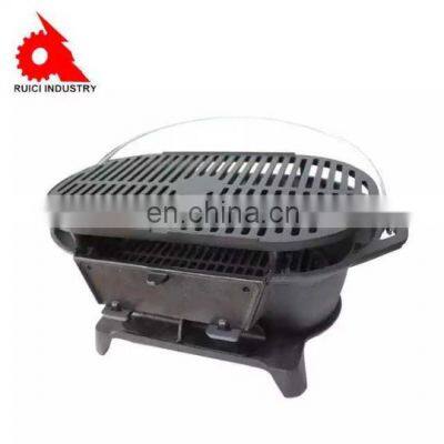 russian portable cast iron charcoal outdoors flat cast iron round wide bbq griddle grill