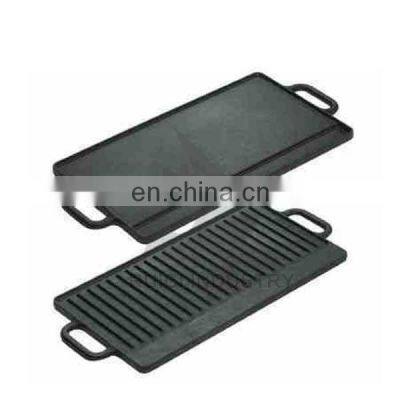 electric round BBQ cast iron reversible griddle