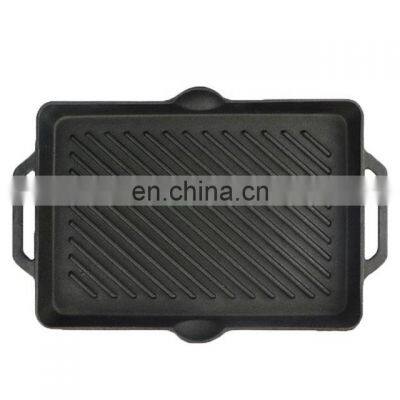 Cast iron dinnerware rectangular bbq grill pan baking pan