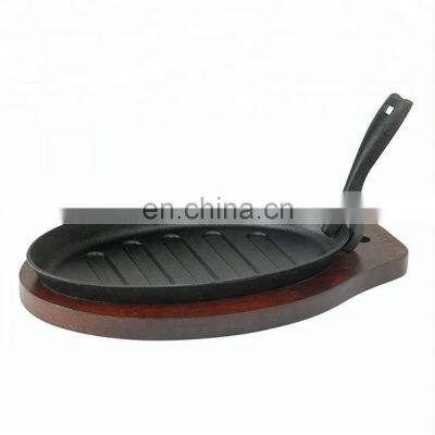 OEM pre-seasoned enameled cast iron pizza pan with round thread