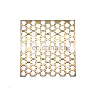 Customization Anodizing Aluminum Hexagonal Hole Shapes Perforated Metal Mesh Sheet