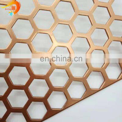 Aluminum decorative anodized hexagonal hole perforated metal sheet factory