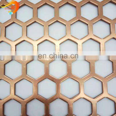aluminum anodized hexagonal perforated metal sheet fabrication