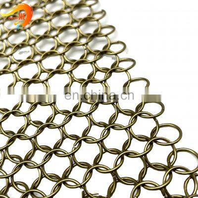 Stainless Steel Metal Ring Mesh for Decorative Curtain Chain Braided Ring Mesh.