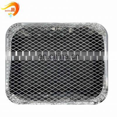 Flattened expanded metal mesh for grill