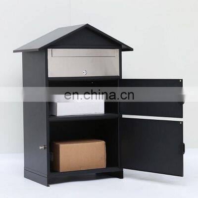 WELDON Freestanding Locking parcel Drop Box, Black