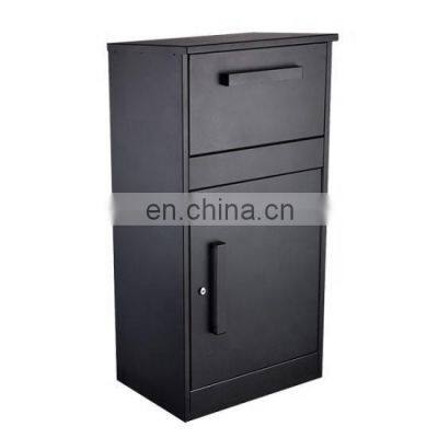 Parcel Freestanding Locking Parcel Drop Box, Black