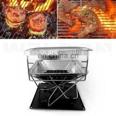 Height Adjustable Portable Hanging Tripod Charcoal Barbecue Camping BBQ Grill