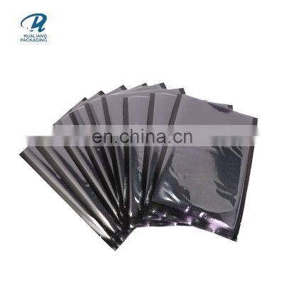 Custom food packaging grade meat saver embossed Black vacuum bag wholesale mylar resealable bag