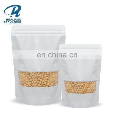Matte Window Design Mylar Bags Packaging Smell Proof Bags Heat Seal Plastic Top Customized Logo Industrial Surface Food Zipper