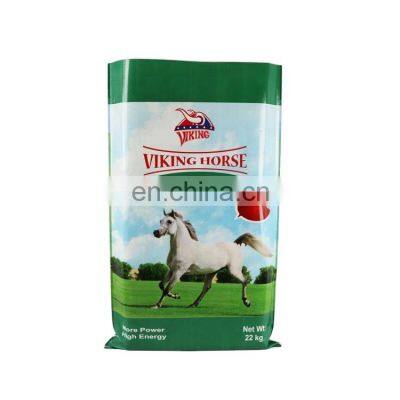 Bopp laminated plastic pp woven horse feed bag 20kg 25kg in bulk packaging animal feed bag for sale