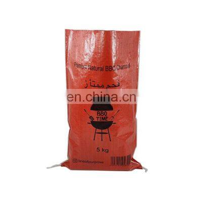 Cheap price 2kg 5kg,10kg red pp woven BBQ briquettes hardwood packaging bag charcoal bag