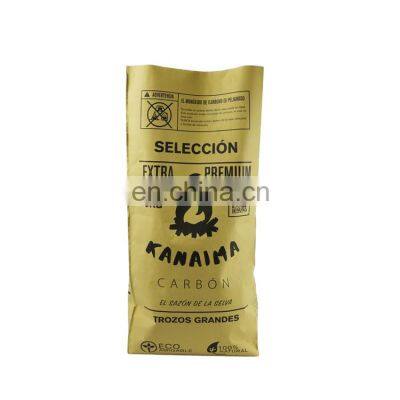 Block bottom charcoal kraft paper bag for activaed charcoal 10kg 15kg 16kg