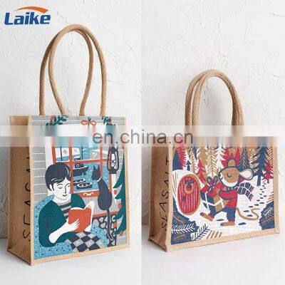 Eco Friendly Luxury Non Woven Large Grocery Waterproof Jute Tote Bag Reusable Shopping Bag