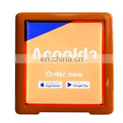 FRP Plastic Delivery Box LED Light Side Open Fiberglass Motorcycle Food Delivery Boxes